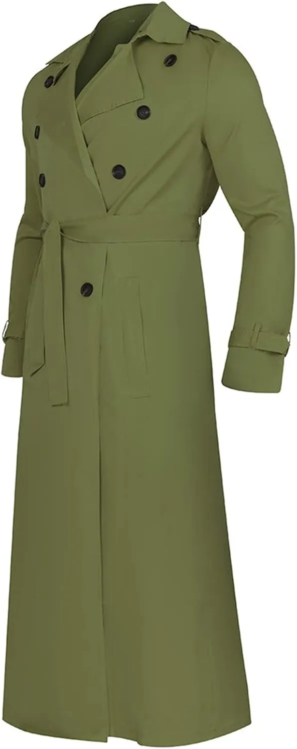 Ymosrh Varsity Jacket Men Men's Long-Slevee Luxury Full Length Trench Coat Long Wool Overcoat Winter Coats