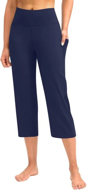 Yoga Capri for Women for Women Casual Stretch High Waisted Yoga Leggings Comfy Wide Leg Pants Women's Summer Yoga