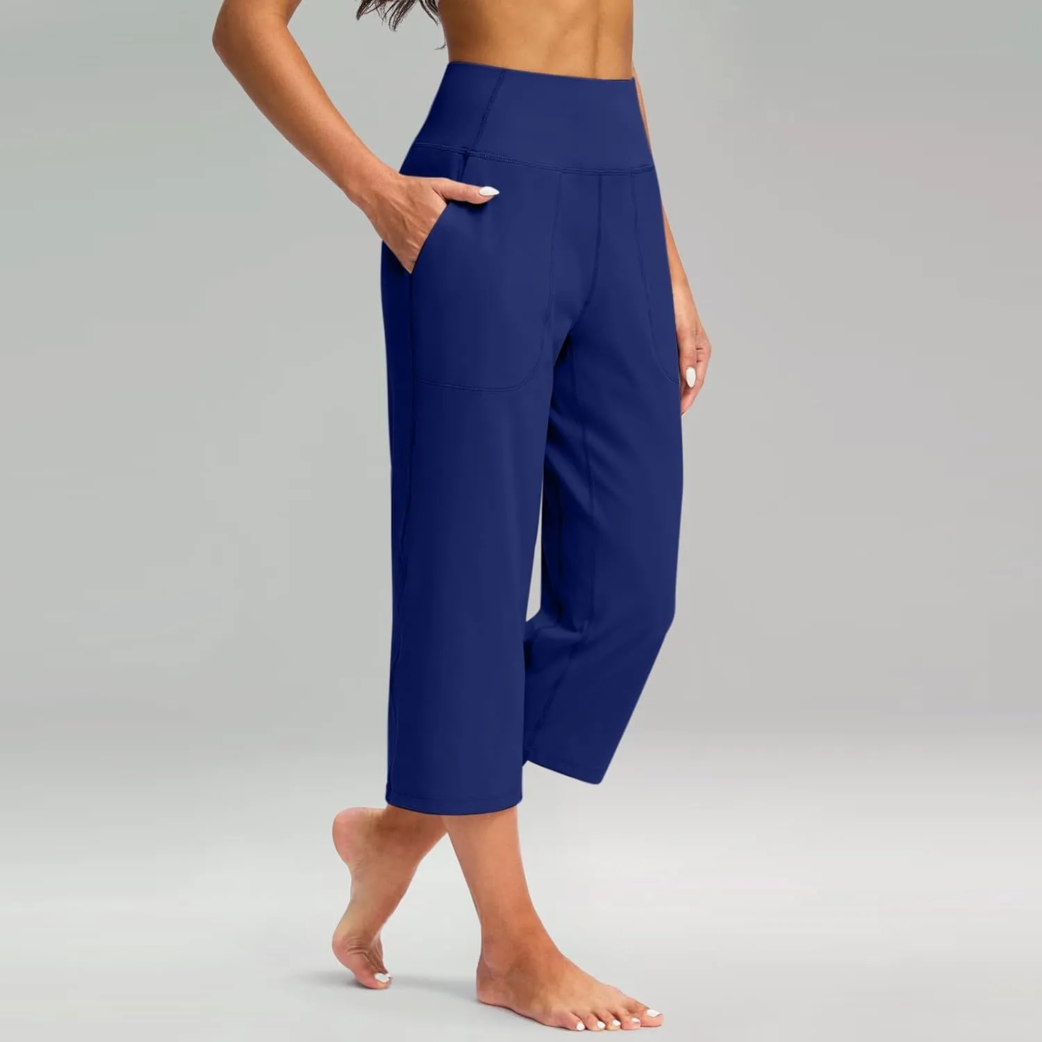 Yoga Capri for Women for Women Casual Stretch High Waisted Yoga Leggings Comfy Wide Leg Pants Women's Summer Yoga