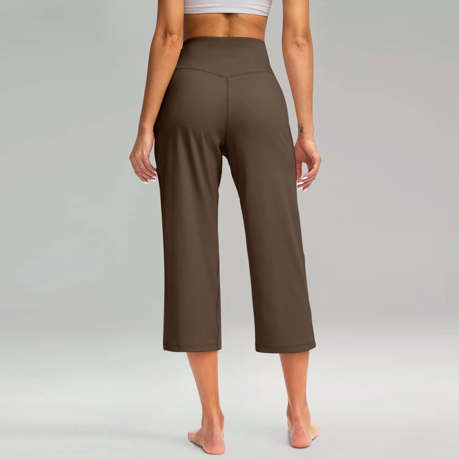 Yoga Capris Summer for Women Casual Stretch High Waisted Yoga Leggings Comfy Wide Leg Pants Womens Yoga Capris for