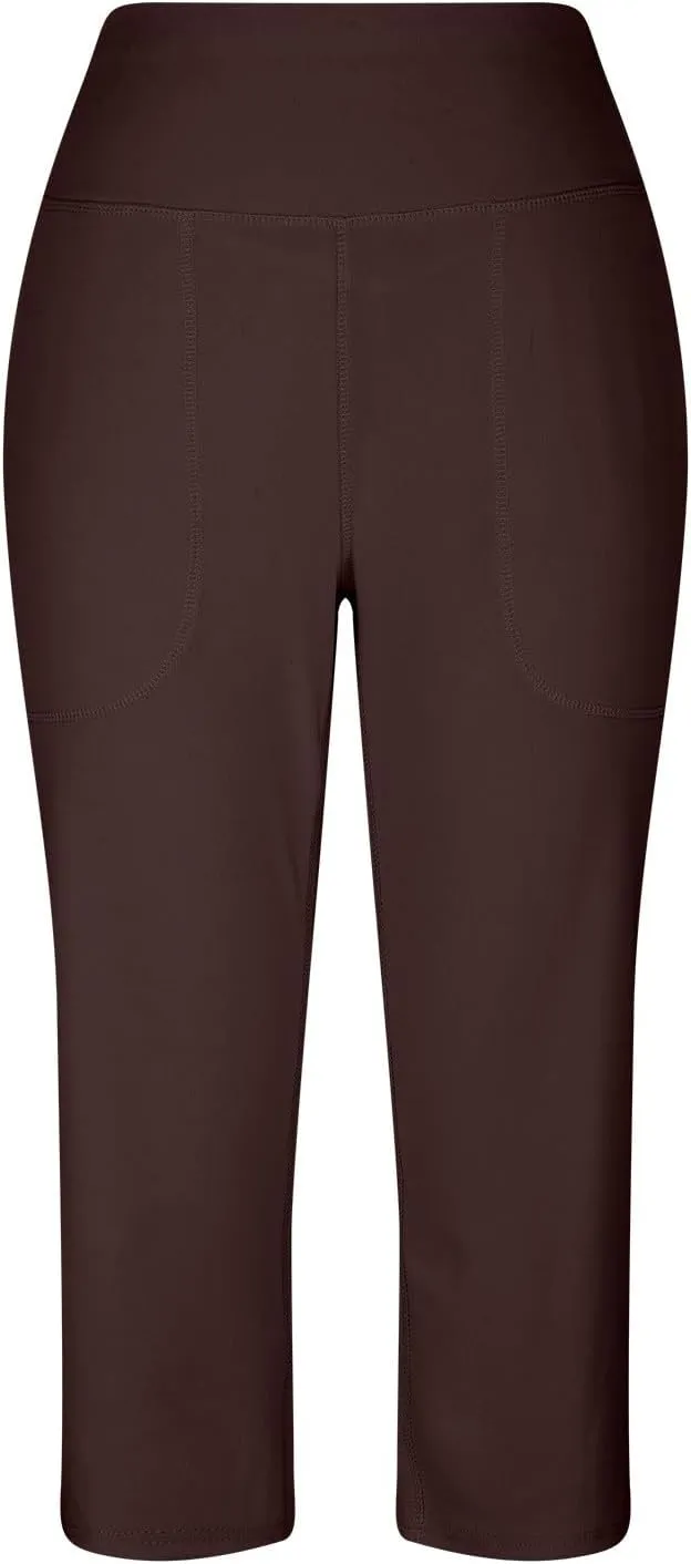 Yoga Capris Summer for Women Casual Stretch High Waisted Yoga Leggings Comfy Wide Leg Pants Womens Yoga Capris for