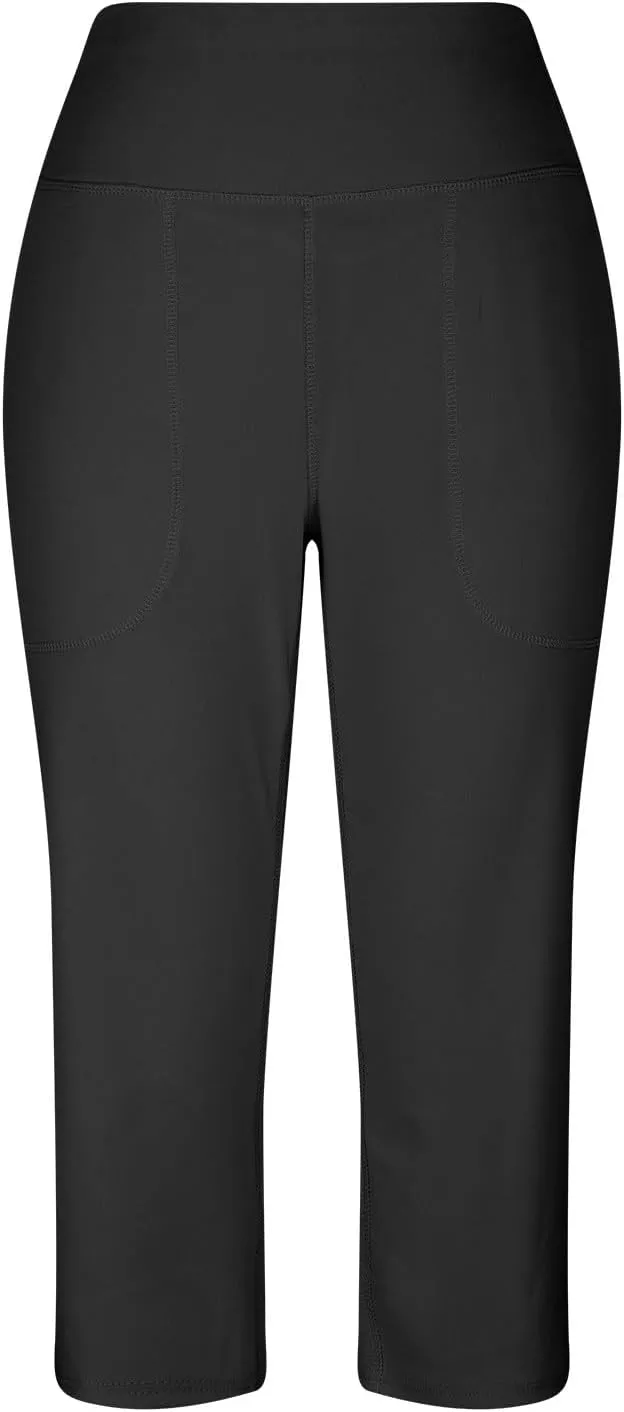 Yoga Capris Summer for Women Casual Stretch High Waisted Yoga Leggings Comfy Wide Leg Pants Womens Yoga Capris for