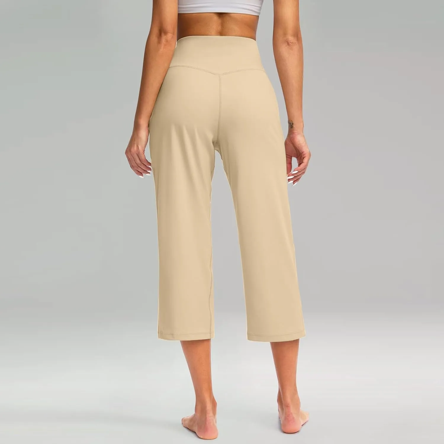Yoga Capris Summer for Women Casual Stretch High Waisted Yoga Leggings Comfy Wide Leg Pants Womens Yoga Capris for