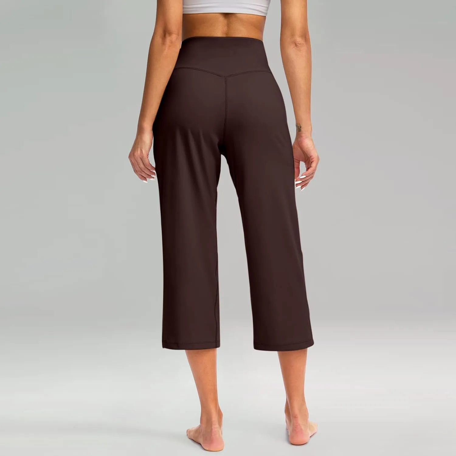 Yoga Capris Summer for Women Casual Stretch High Waisted Yoga Leggings Comfy Wide Leg Pants Womens Yoga Capris for