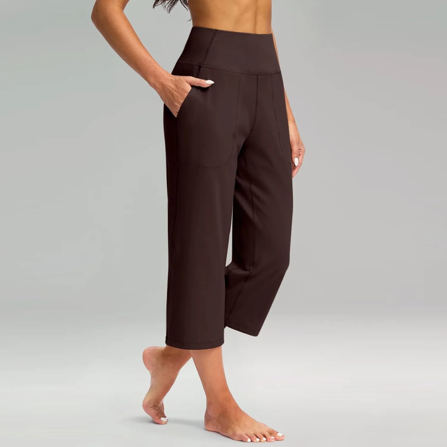 Yoga Capris Summer for Women Casual Stretch High Waisted Yoga Leggings Comfy Wide Leg Pants Womens Yoga Capris for