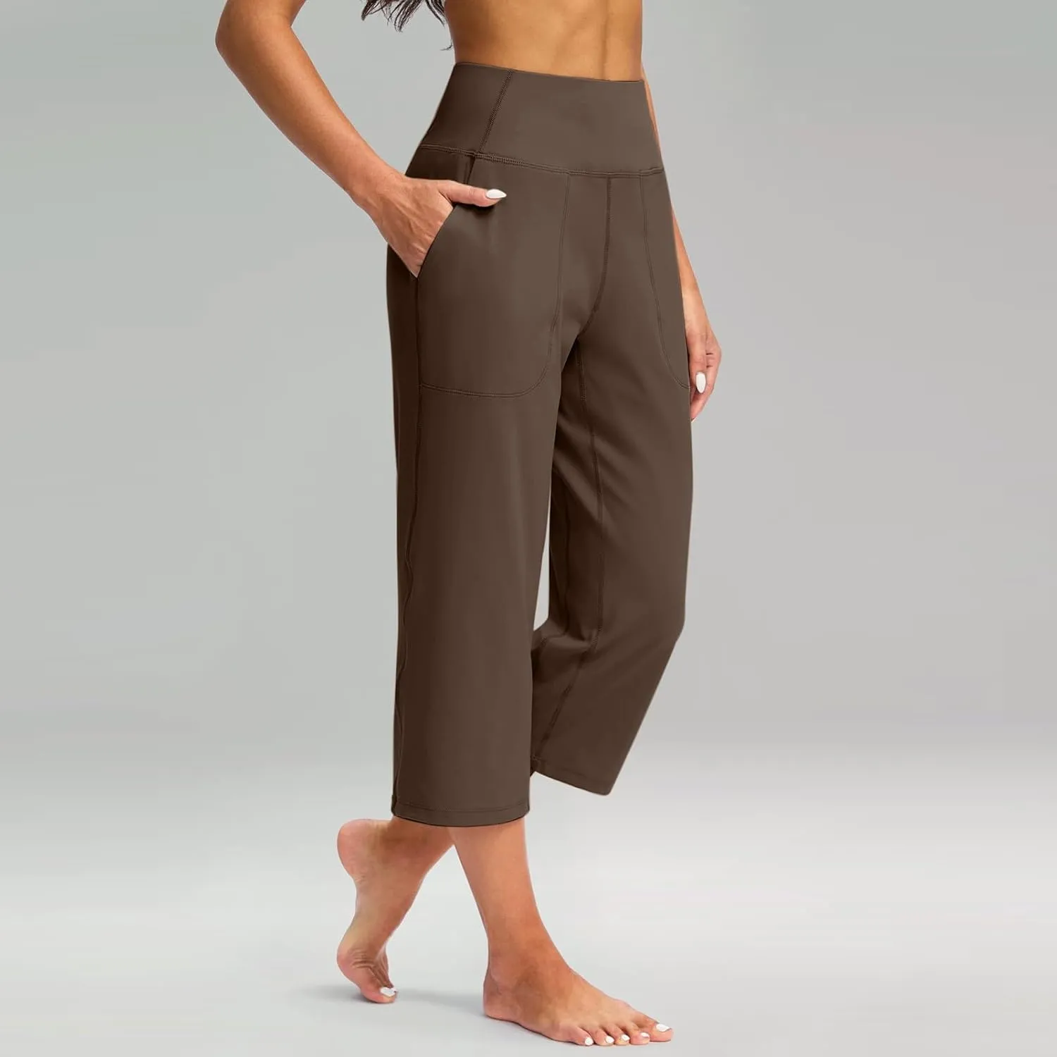 Yoga Capris Summer for Women Casual Stretch High Waisted Yoga Leggings Comfy Wide Leg Pants Womens Yoga Capris for