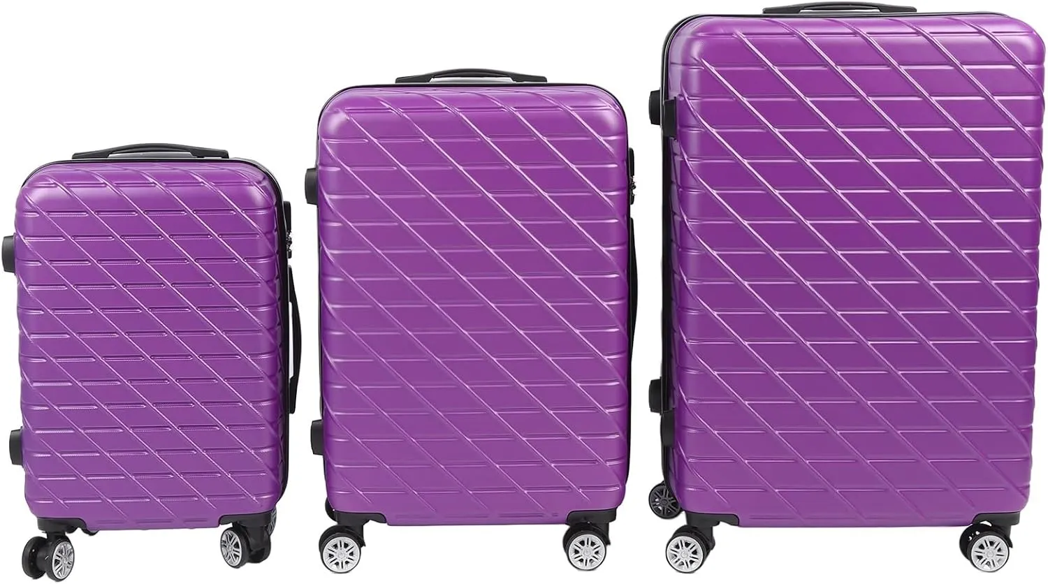 Yosoo Luggage Set, 3PCS Luggage Set Spinner Wheel Hardshell Suitcase Lightweight Luggage Sets with Tsa Lock 150kg Load Capacity 20in 24in 28in Luggage Expandable Suitcase for Travel