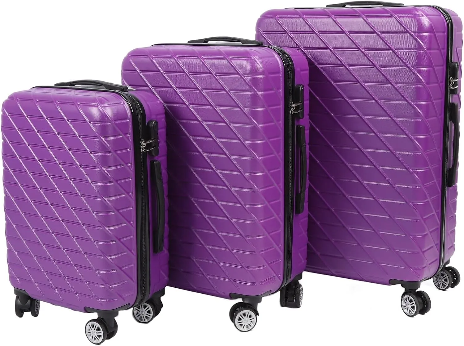 Yosoo Luggage Set, 3PCS Luggage Set Spinner Wheel Hardshell Suitcase Lightweight Luggage Sets with Tsa Lock 150kg Load Capacity 20in 24in 28in Luggage Expandable Suitcase for Travel