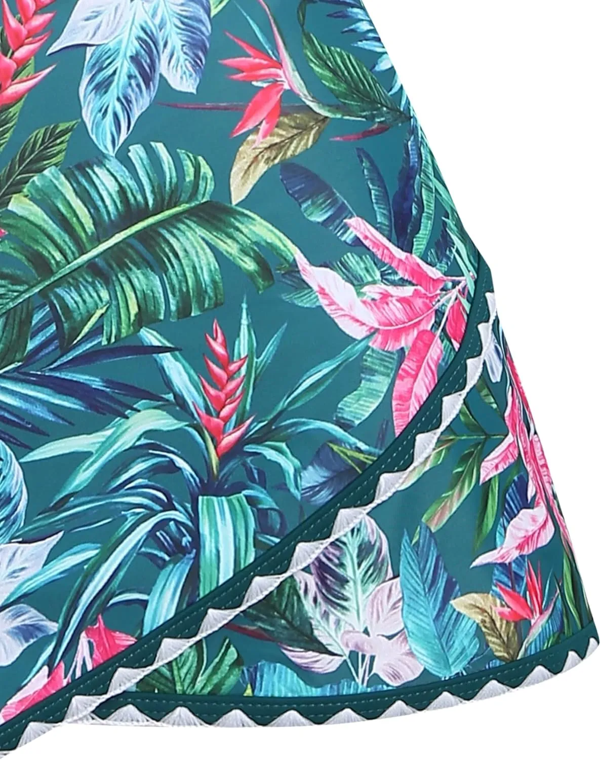 ZAFUL Women's High Waisted Bikini with Skirt Whip Stitch 2 Piece Swimsuits Tummy Control Bathing Suit