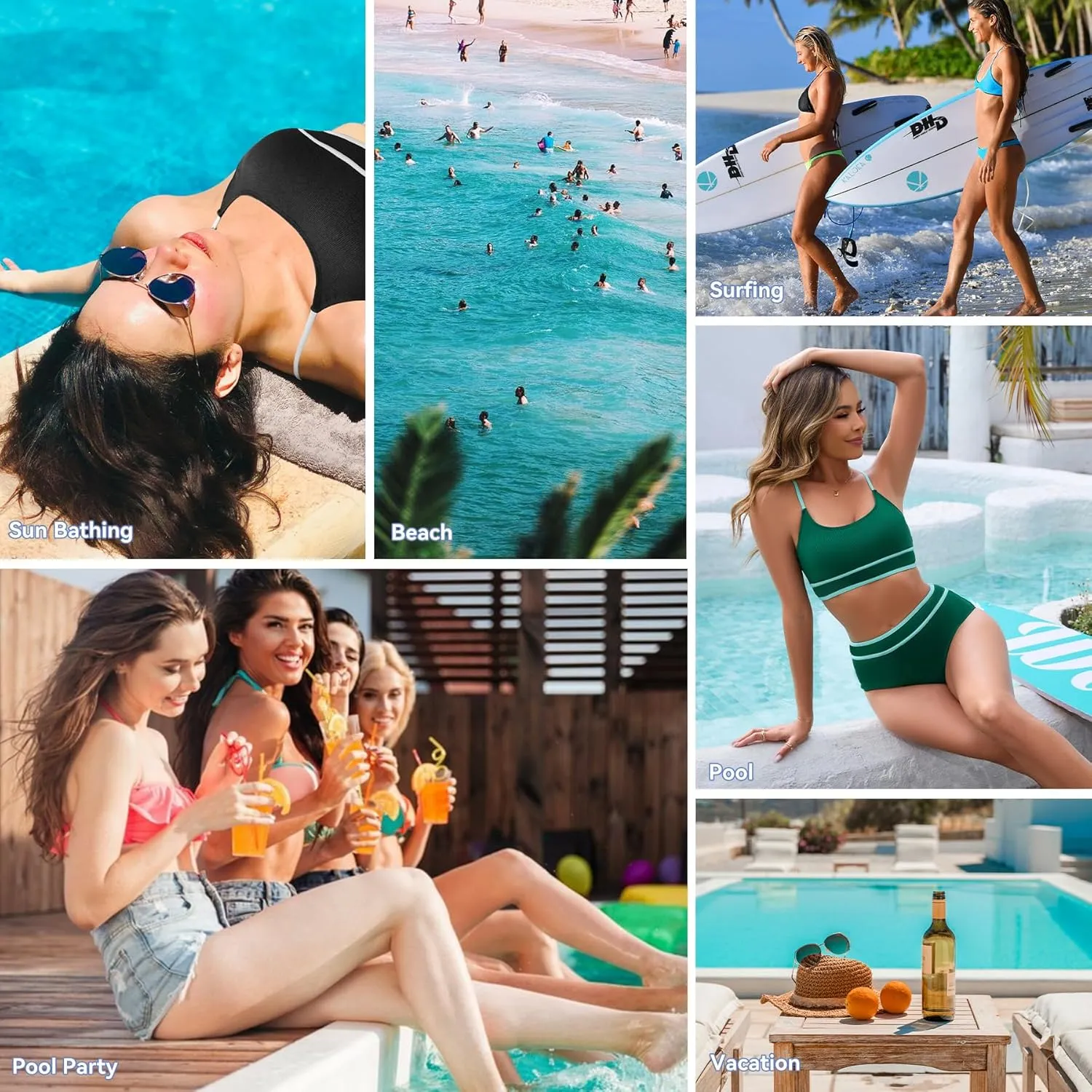 Zando High Waisted Swim Suits for Women 2025 Ribbed Swimsuit 2 Piece Color Block Sporty Bikini Sets Modest Bathing Suit