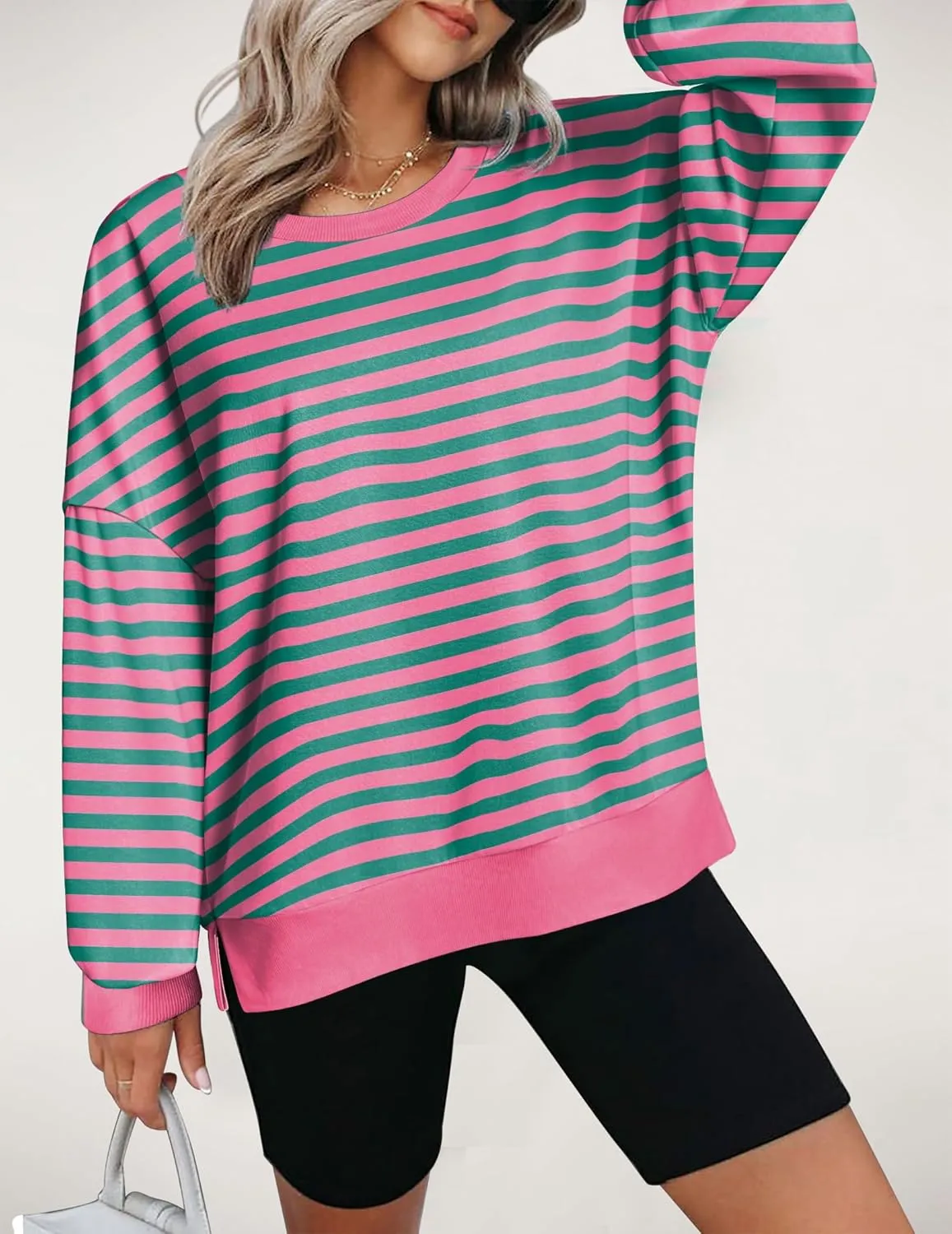 Zeagoo Women Crewneck Sweatshirts Pullover Tops Long Sleeve Shirts Loose Fit Tops Casual Fall Outfits Y2K Clothes 2024