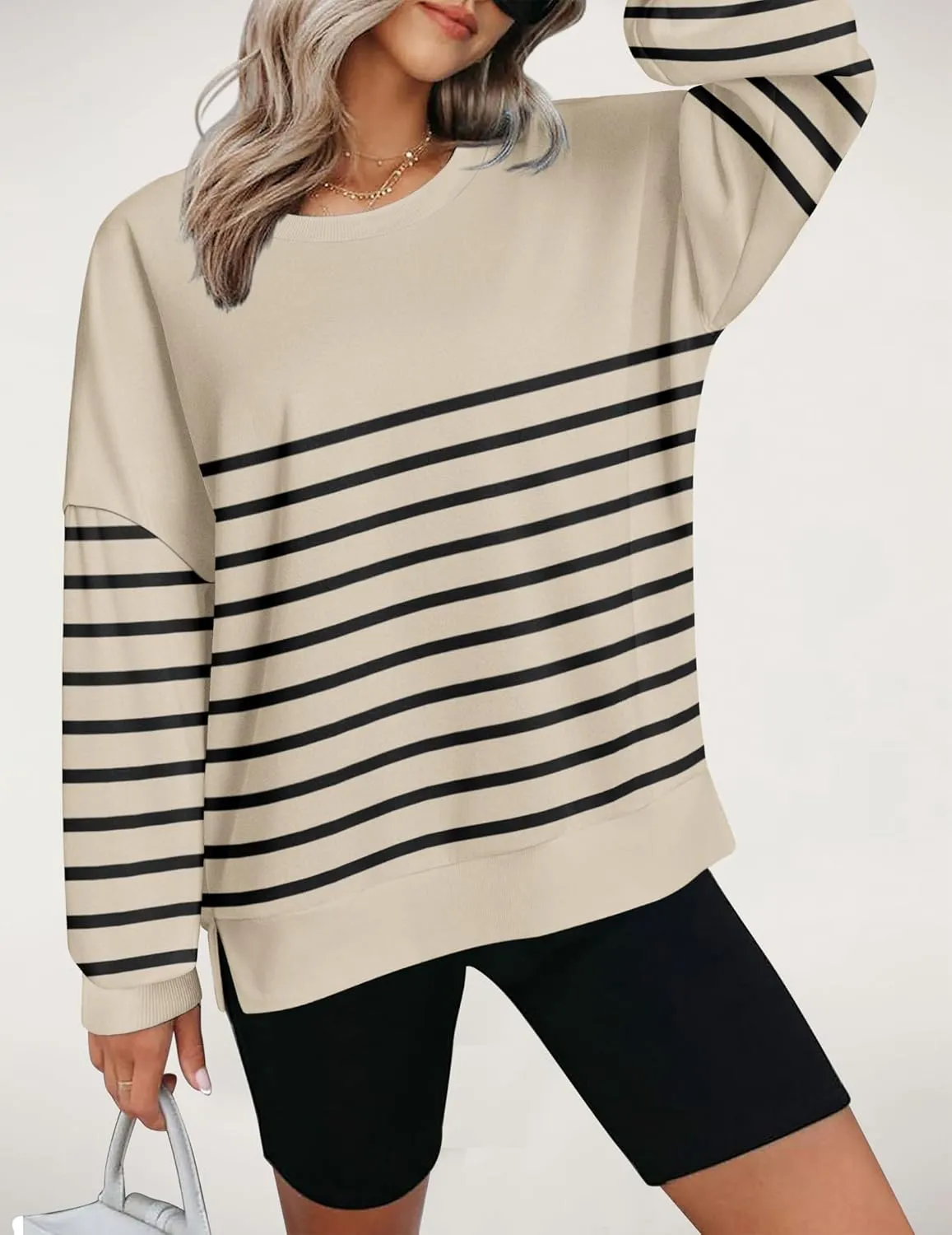 Zeagoo Women Crewneck Sweatshirts Pullover Tops Long Sleeve Shirts Loose Fit Tops Casual Fall Outfits Y2K Clothes 2024