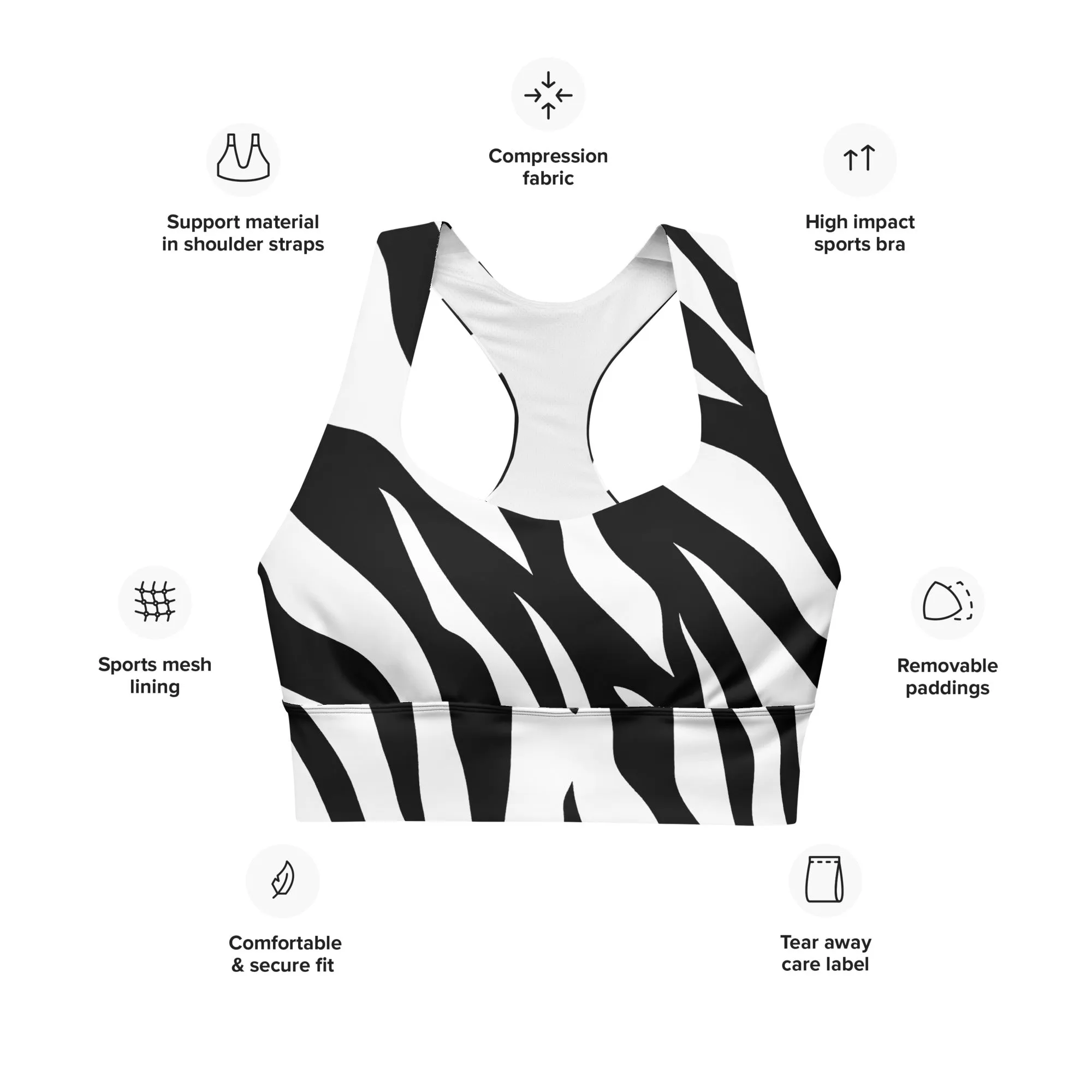 Zebra Print Sports Bra Supportive & Stylish, lioness-love