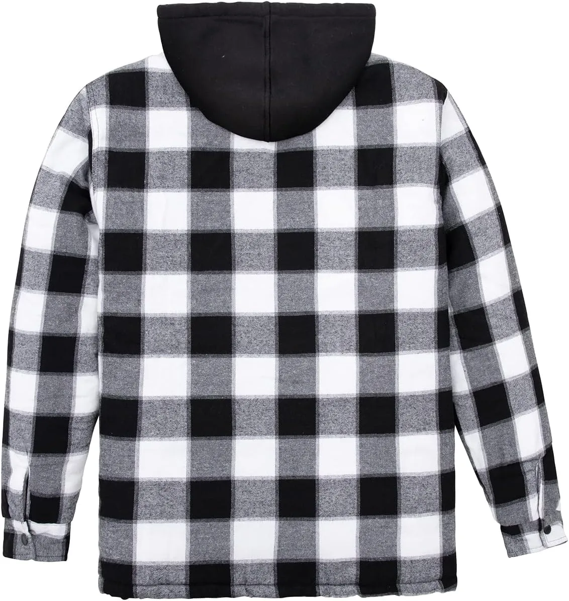 ZENTHACE Men's Thicken Plaid Hooded Flannel Shirt Jacket with Quilted Lined