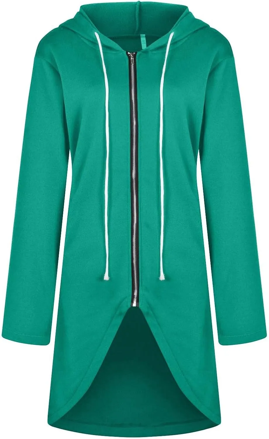 Zip Up Hoodie Women,2024 Trendy Irregular Hem Oversized Hoodies Long Tunic Sweatshirt Open Front Cardigan Jacket