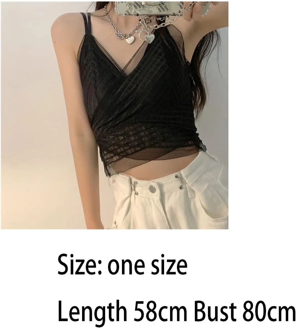 Zip up Jackets for Women Camisole Women's Mesh Slim Top Summer Solid V-Neck