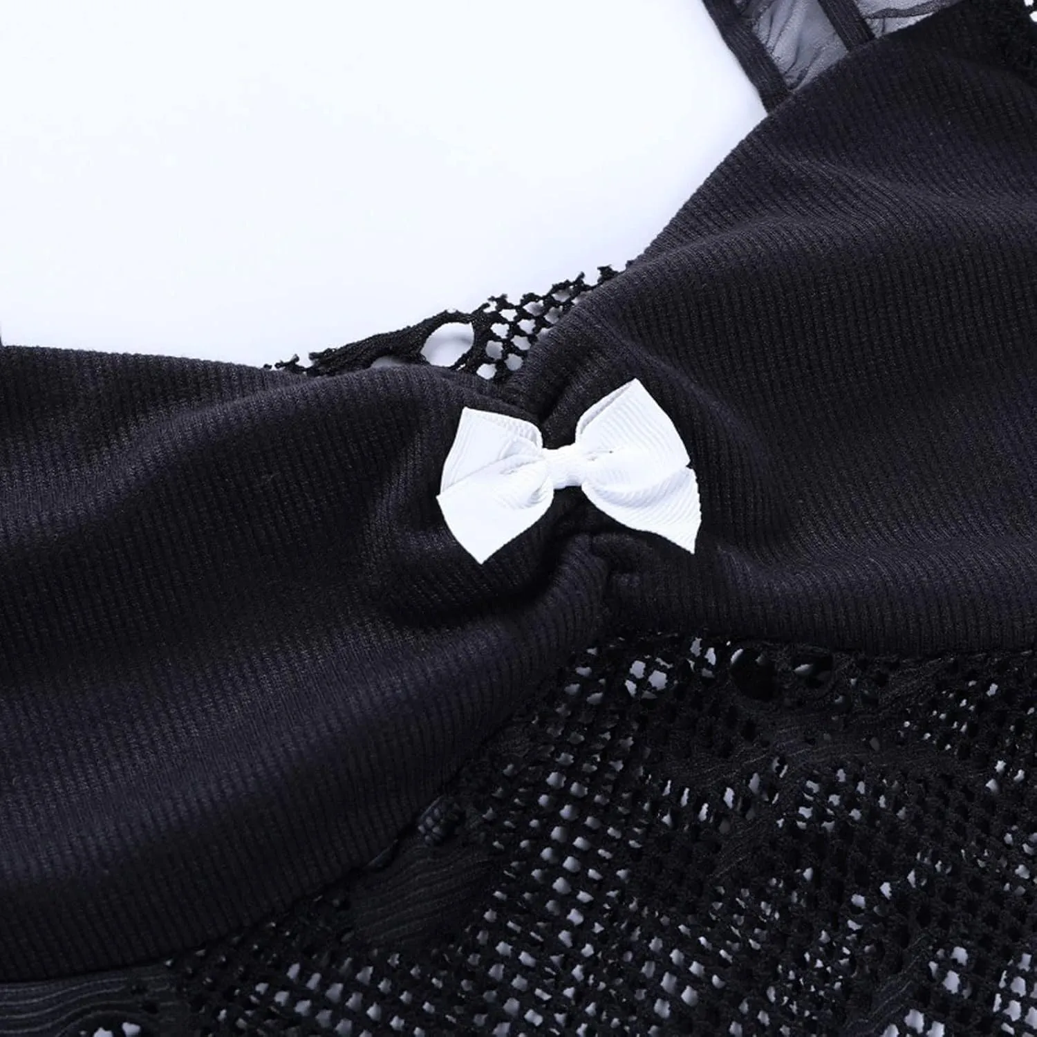 Zip up jackets for women Patterned Black Camisole Mesh Patchwork Sheer Cropped Top Women's Sleeveless