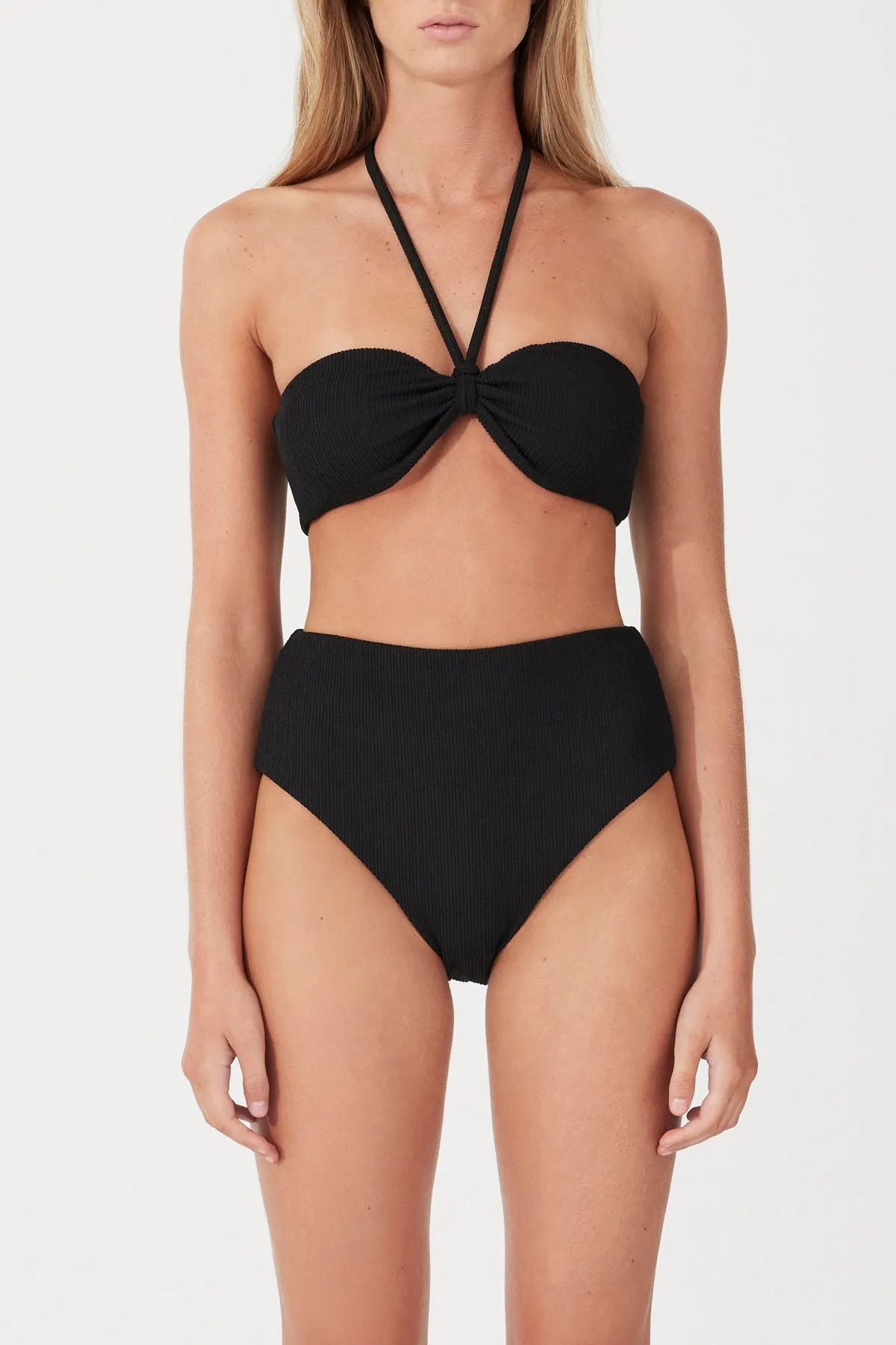 Zulu & Zephyr 'Black Textured Waisted Full Brief'