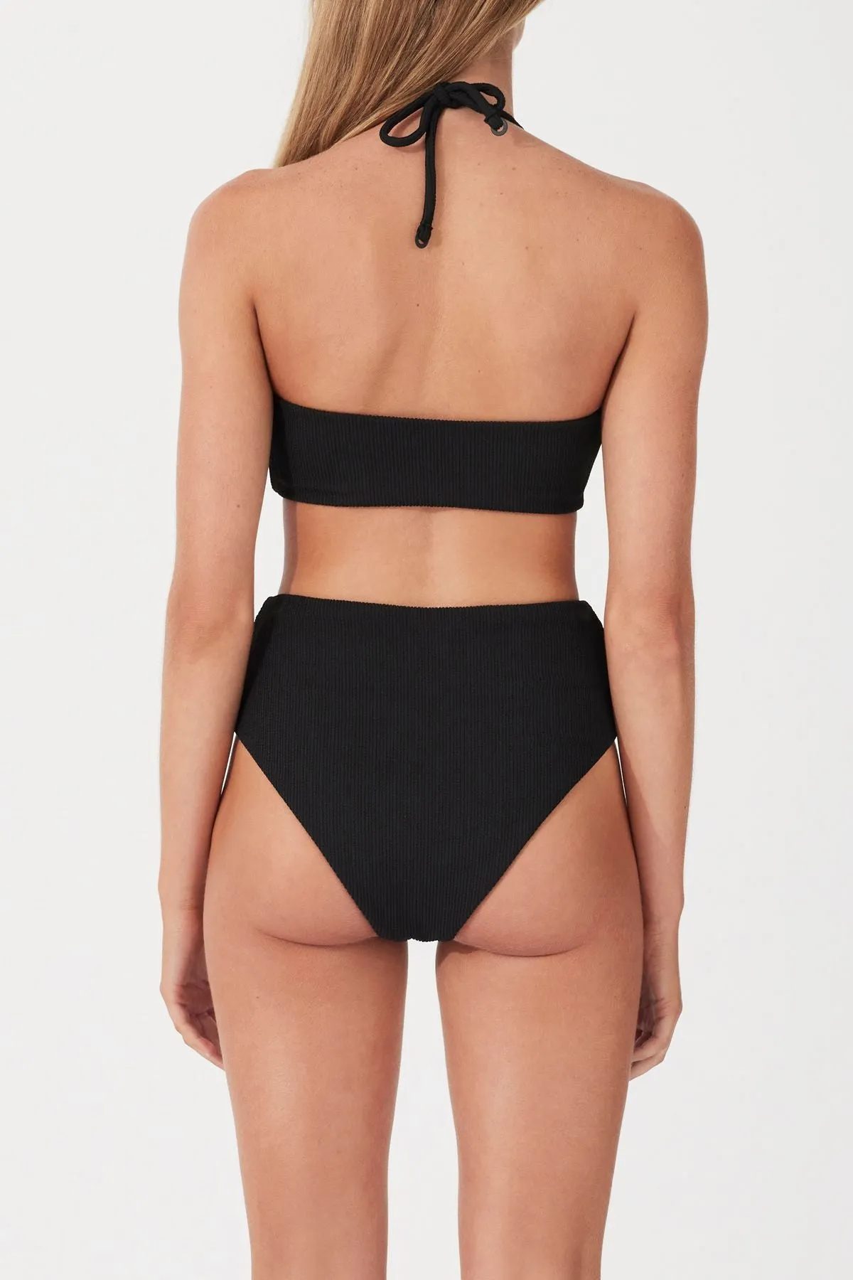 Zulu & Zephyr 'Black Textured Waisted Full Brief'
