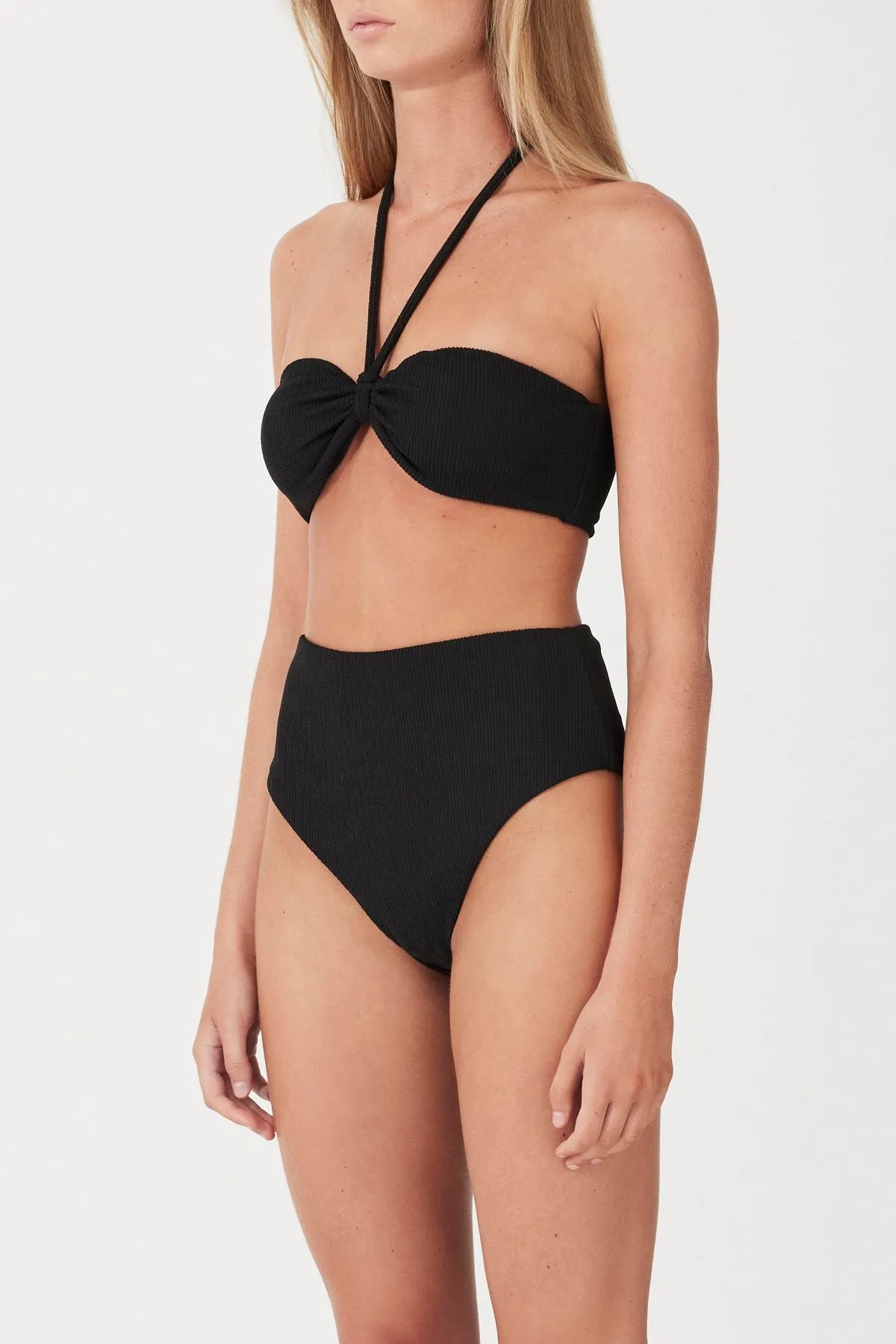 Zulu & Zephyr 'Black Textured Waisted Full Brief'